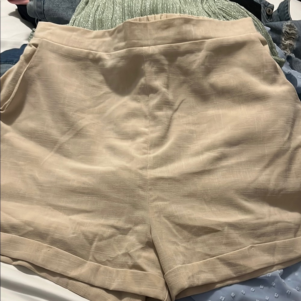 Princess Polly Tan High Waist Shorts